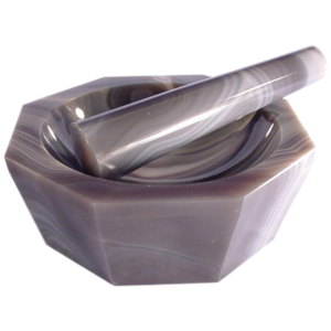 Agate Mortar & Pestle Grey